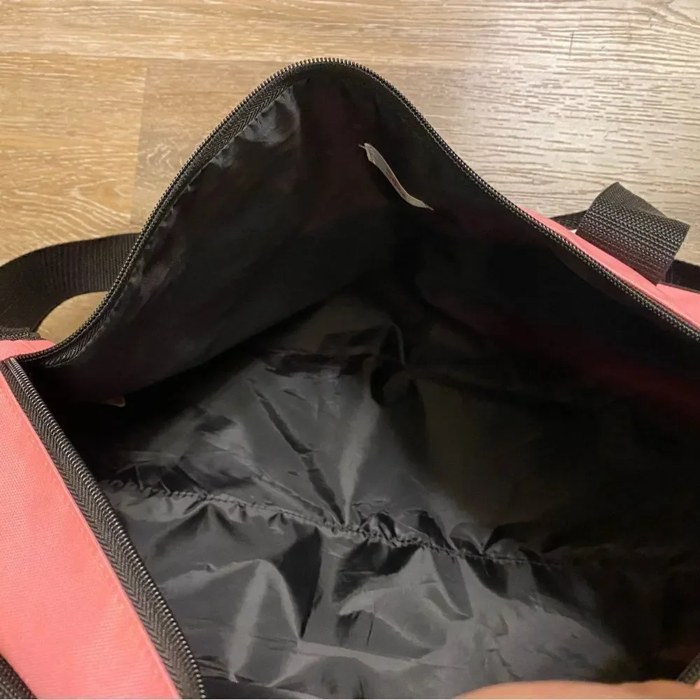 Justice DANCE Duffle Bag Dancer Performer Ballerina Pink Black. 17x8.5x8